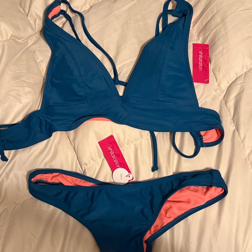 Xhilaration Blue and Pink Bikini Set